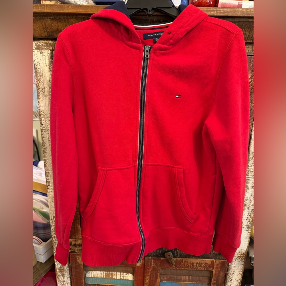 Tommy Hilfiger Red Zip-Up Sweatshirt